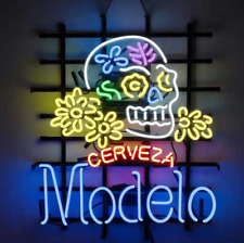 Modelo Especial Sugar Skull Cerveza Glass Neon Light Sign Beer Bar Decor 24