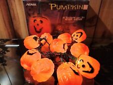 Vintage NOMA Pumpkin Head Halloween String Lights Jack O Lantern 10 Light Set picture