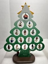 Vintage Standing Christmas Tree Figurine With 18 Detachable Miniatures picture