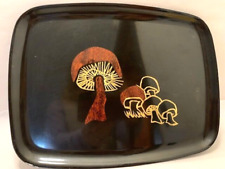 Vintage Couroc Monterey Black Mushroom Serving Tray 12 x 9.5