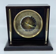 Vintage Bulova World Time Desk Mantle Shelf Display Clock Pen Holder Japan picture