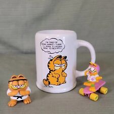 Vintage Garfield the Cat Figurines & Enesco mug. 1978-1988 picture