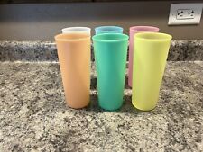 Vintage Lot of 6 Tupperware Drink Tumblers #107  Various Colors 16 oz. picture