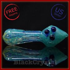 5.5 inch Handmade Heavy Thick Teal Spearhead Tobacco Smoking Bowl Glass Pipes picture
