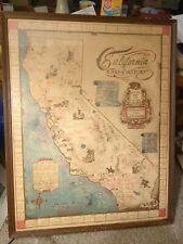 RARE California A Map of History Timeline Gold Rush Garner Parker Dicus 1950 picture