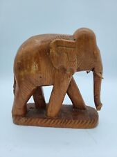 Vintage Hand Carved Wooden Elephant Sculpture Statue Figurine 7