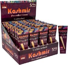 Kashmir Pre Rolled Cones King Size Unbleached Rolling Papers 3 Count Pack of 32 picture