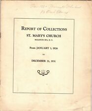 Report of Collections St. Mary's Church, Ballston Spa, NY 1926-1931 picture