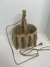Vintage Nantucket wicker square Basket Table Lamp lamp clamp removeable no shade picture