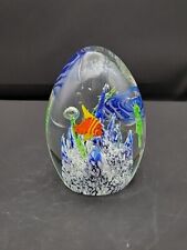 Dynasty Gallery Heirloom Studio Art Glass Fish Seahorse Oval Paperweight READ picture