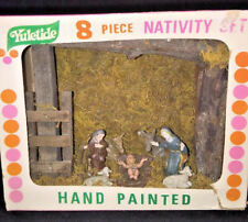 VINTAGE Nativity 8 PIECE YULETIDE Hand painted WITH BOX picture