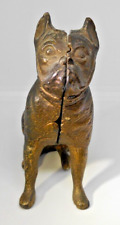 Antique Cast Iron Bulldog Still Bank Bronzed picture
