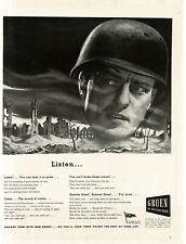 1945 Gruen Wrist Watches WWII Buy War Bonds Soldier City in Ruins Print Ad picture