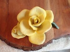 Lovely Napoleon Porcelain Yellow Rose & Bud Figurine picture