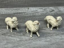 Lot Of 3 Vintage CHALK WARE  SHEEP Nativity Italy Christmas 2 1/2” (#1) picture