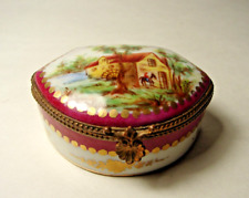 Rare Antique Niderviller Vielle Limoges France Hand Painted Hinged Trinket Box picture