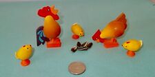 Vtg Erzgebirge Wooden Miniatures: The Chicken Family has Supper by ERZI Germany picture