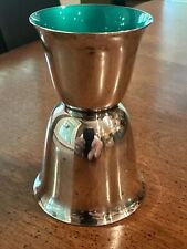 Reed Barton Red Teal Green Enamel Silver Plate Double Jigger Cocktail Cup 231 picture