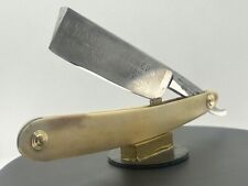 antique straight razor shave ready,( Wade & Butcher, “India Steel” Bone Scales. picture