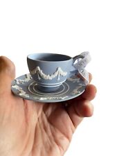 Wedgwood Blue Jasperware Iconic Collection Tea Cup & Saucer Christmas Ornament picture