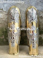 Medieval 18 Guage Steel Pair Of Leg Greaves Knight Leg Armor ES picture