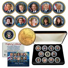 LIVING PRESIDENTS and FIRST LADIES D.C. Quarters 24K Gold Plated 11-Coin Set BOX picture