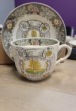 Antique Jumbo ADAMS ENGLAND STAFFORDSHIRE Cup & Saucer  ''In God Is Our Trust picture
