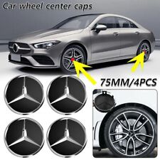 4x 75mm  DARK Black Mercedes Benz Alloy Wheel Centre Caps 75mm Badges Hub Emblem picture