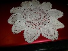2 Vintage 9 Inch Handmade White Doilies picture