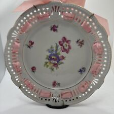Vintage German Reticulated Plate With flowers  picture