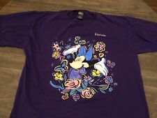 Vintage Disney Happy Minnie Mouse Flowers Sherry’s Best XL Purple T Shirt picture
