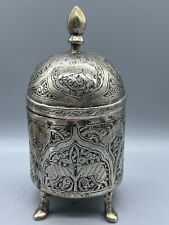 A Very Antique Old Excellent Engraving Mixed Sliver Jewelries Box From Asia picture
