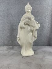 Vintage Nativity Ceramic Standing Wiseman White Pearlized Iridescent 11