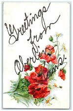 c1910s Greetings Form Oberlin Kansas KS Unposted Embossed Daises Flower Postcard picture