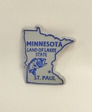 Minnesota Land of Lakes State Shaped Rubber Fridge Magnet w Capital & Nickname picture