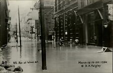 Real photo 1936 Pittsburgh PA Flood ~ 4th Ave at Wood St picture
