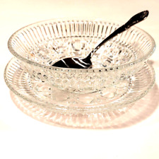 Royal Brighton Crystal Sauce Dressing Bowl Plate Set Northland Stainless Server picture