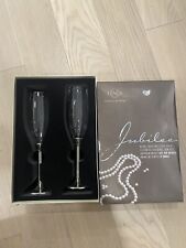 Lenox Jubilee Pearl Toasting Flutes Champagne Glasses Anniversary Wedding picture