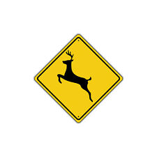 Slow Deer with Symbol Crossing Animal Novelty Notice Aluminum Metal Sign picture
