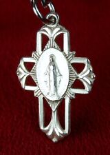 VINTAGE STERLING ST PATRICKS CATHEDRAL PILGRIMAGE IRELAND MIRACULOUS MEDAL CROSS picture