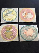 Vintage 80’s GINNY Stickers - Pig, Teddy Bear, Rabbit & Goose - Rare & HTF picture