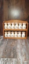 Heartland International Spice Set with Wooden Spice Rack and 12 Spice Jars VTG picture