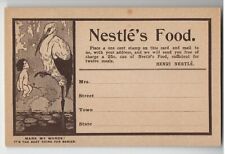 c1905 Nestle's Food Mail In Card for Can of Nestle's Baby Food Stork Baby picture