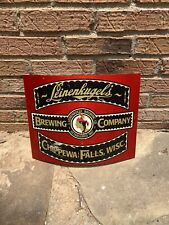 Leinenkugel’s Brewing Beer Sign Convex Curved Metal Vintage - 15x12x2 picture