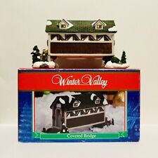 Winter Valley Covered Bridge Christmas Village Figurines Holiday Gifts  - EUC picture