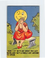 Postcard Lady and Moon Art Print with Poem picture