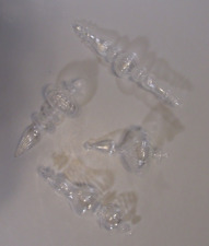 Set of 4 Clear Glass Finial Ornaments - 4 Different Shapes picture