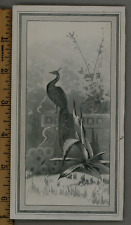 1879 Victorian Trade Card Peacock in Garden Tailors JA Lowell & Co. Boston MA picture