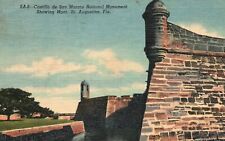 Vintage Postcard 1952 Castillo De San Marcos Nat'l Monument Moat St Augustine FL picture