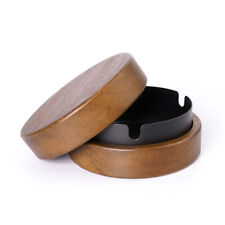 Wooden Ashtray With Lid For Smokers Windproof Ashtray For Office Outdoor Patio picture